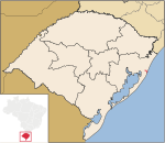 Locator map of Balneário Pinhal in Rio Grande do Sul